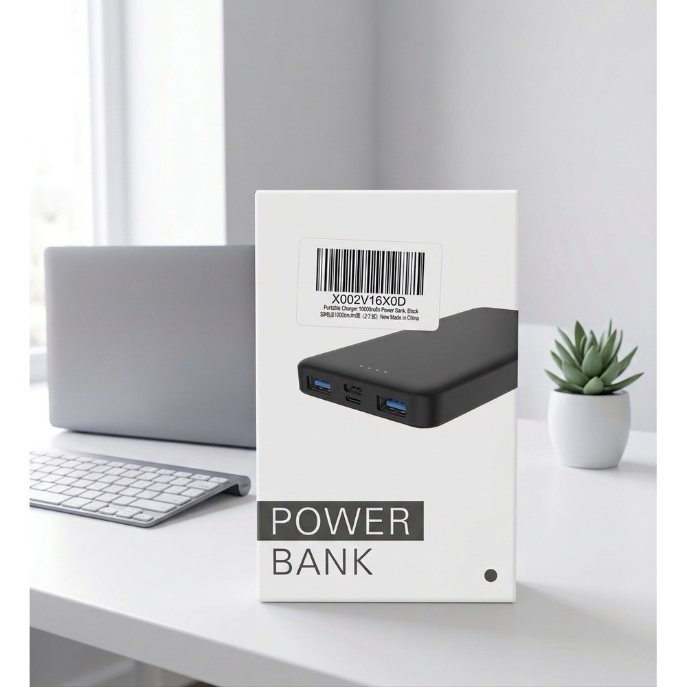 2 Pack Portable Charger 10000mAh Power Bank Black Model HX60S9 Dual USB Output